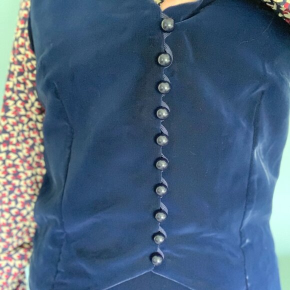 XS Velour Buttoned Vest Vintage Marshall Fields - Picture 7 of 17